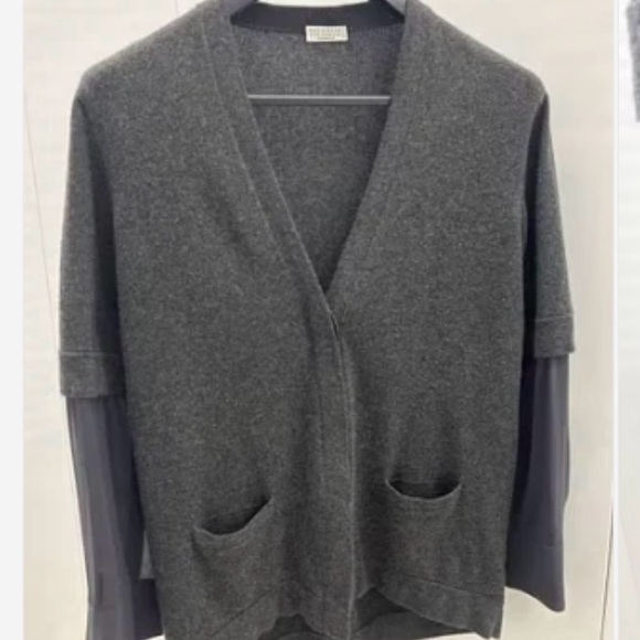 Brunello Cucinelli Dark Gray Women's Cardigan - Picture 2 of 3